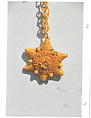 Necklace of plaited rings with large disk and cones, Straw, beeswax, Songhay